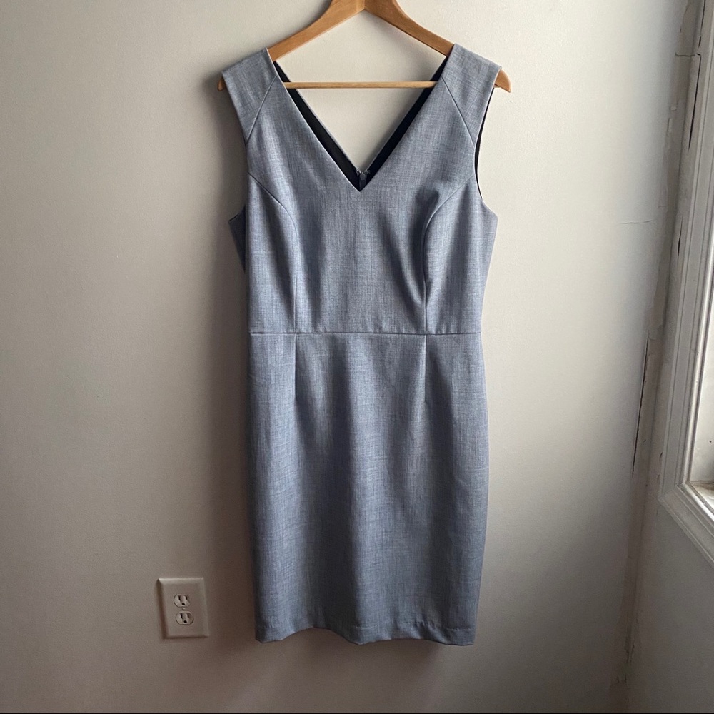 Banana Republic blue chambray v-neck sheath dress